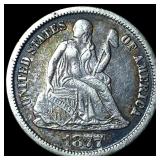 1877-CC Silver Seated Liberty Dime NEARLY UNCIRCUL