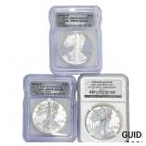 [3 Coins] 2006-W,P Silver Eagle ICG,NGC PR,RP,PF70