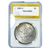 1881-S Morgan Silver Dollar PGA MS65