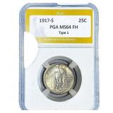 1917-S Standing Liberty Quarter PGA MS64 FH Type 1