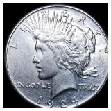 1924 Silver Peace Dollar CLOSELY UNCIRCULATED
