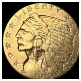 1912 Indian Head Gold $2.50 Quarter Eagle NEARLY U