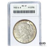 1922-D Silver Peace Dollar ANACS MS61