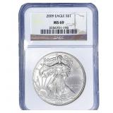 2009 Silver Eagle NGC MS69