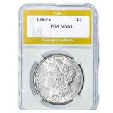1887-S Morgan Silver Dollar PGA MS63