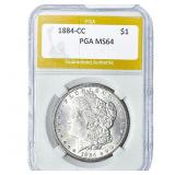 1884-CC Morgan Silver Dollar PGA MS64