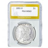1892-O Morgan Silver Dollar PGA MS63