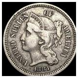1881 Nickel Three-Cent Piece NEARLY UNCIRCULATED