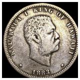 1883 Hawaii Silver 1/4 Dollar NEARLY UNCIRCULATED