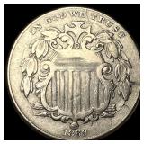 1869 Shield Nickel NEARLY UNCIRCULATED