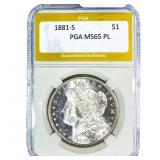 1881-S Morgan Silver Dollar PGA MS65 PL