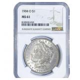 1904-O Morgan Silver Dollar NGC MS61