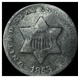 1853 Silver Three-Cent Piece NICELY CIRCULATED