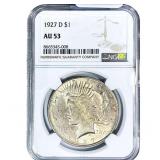 1927-D Silver Peace Dollar NGC AU53