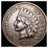 1874 Indian Head Cent NEARLY UNCIRCULATED