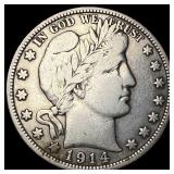 1914 Barber Half Dollar LIGHTLY CIRCULATED