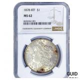 1878 8TF Morgan Silver Dollar NGC MS62