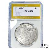 1885-O Morgan Silver Dollar PGA MS64