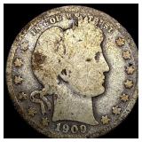 1909-D Silver Barber Quarter NICELY CIRCULATED