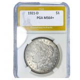 1921-D Morgan Silver Dollar PGA MS64+