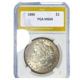 1886 Morgan Silver Dollar PGA MS64