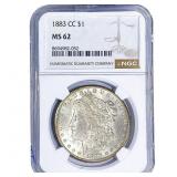 1883-CC Morgan Silver Dollar NGC MS62