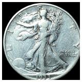 1933-S Silver Walking Liberty Half Dollar NEARLY U