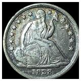 1838 Seated Liberty Half Dime NEARLY UNCIRCULATED