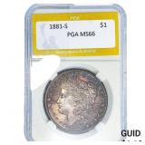 1881-S Morgan Silver Dollar PGA MS66