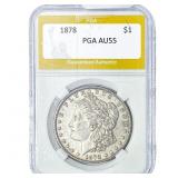 1878 Morgan Silver Dollar PGA AU55
