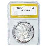 1881-S Morgan Silver Dollar PGA MS66