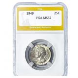 1949 Washington Silver Quarter PGA MS67