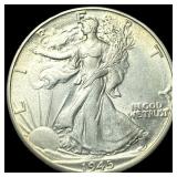 1945-D Silver Half Dollar Walking Liberty CLOSELY