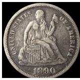 1890 Seated Liberty Dime NEARLY UNCIRCULATED