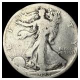 1923-S Silver Walking Liberty Half Dollar NICELY C