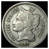 1865 Nickel Three-Cent Piece LIGHTLY CIRCULATED