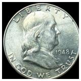 1948-D Silver Half Dollar Franklin UNCIRCULATED
