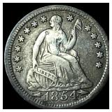 1854 Arrows Seated Liberty Half Dime NEARLY UNCIRC