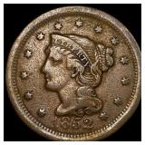 1852 Braided Hair Large Cent LIGHTLY CIRCULATED