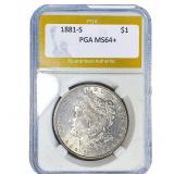 1881-S Morgan Silver Dollar PGA MS64+