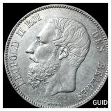 1868 Belgium Silver 5 Francs