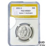 1951-S Booker T Half Dollar PGA MS66+