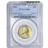 1939 Washington Silver Quarter PCGS PR65