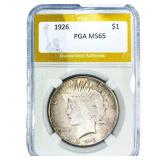 1926 Silver Peace Dollar PGA MS65
