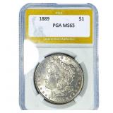 1889 Morgan Silver Dollar PGA MS65