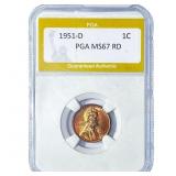 1951-D Wheat Cent PGA MS67 RD