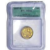 1937-D Buffalo Nickel ICG MS65