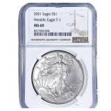 2021 Silver Eagle NGC MS69 Heraldic Eagle T-1