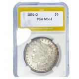 1891-O Morgan Silver Dollar PGA MS63