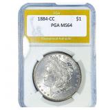 1884-CC Morgan Silver Dollar PGA MS64